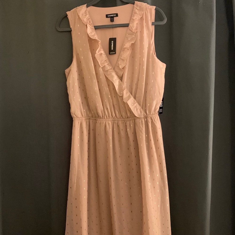 EXPRESS Blush and Gold Maxi Dress